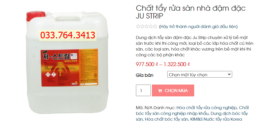 chất tẩy rửa sản đậm đặc Ju strip