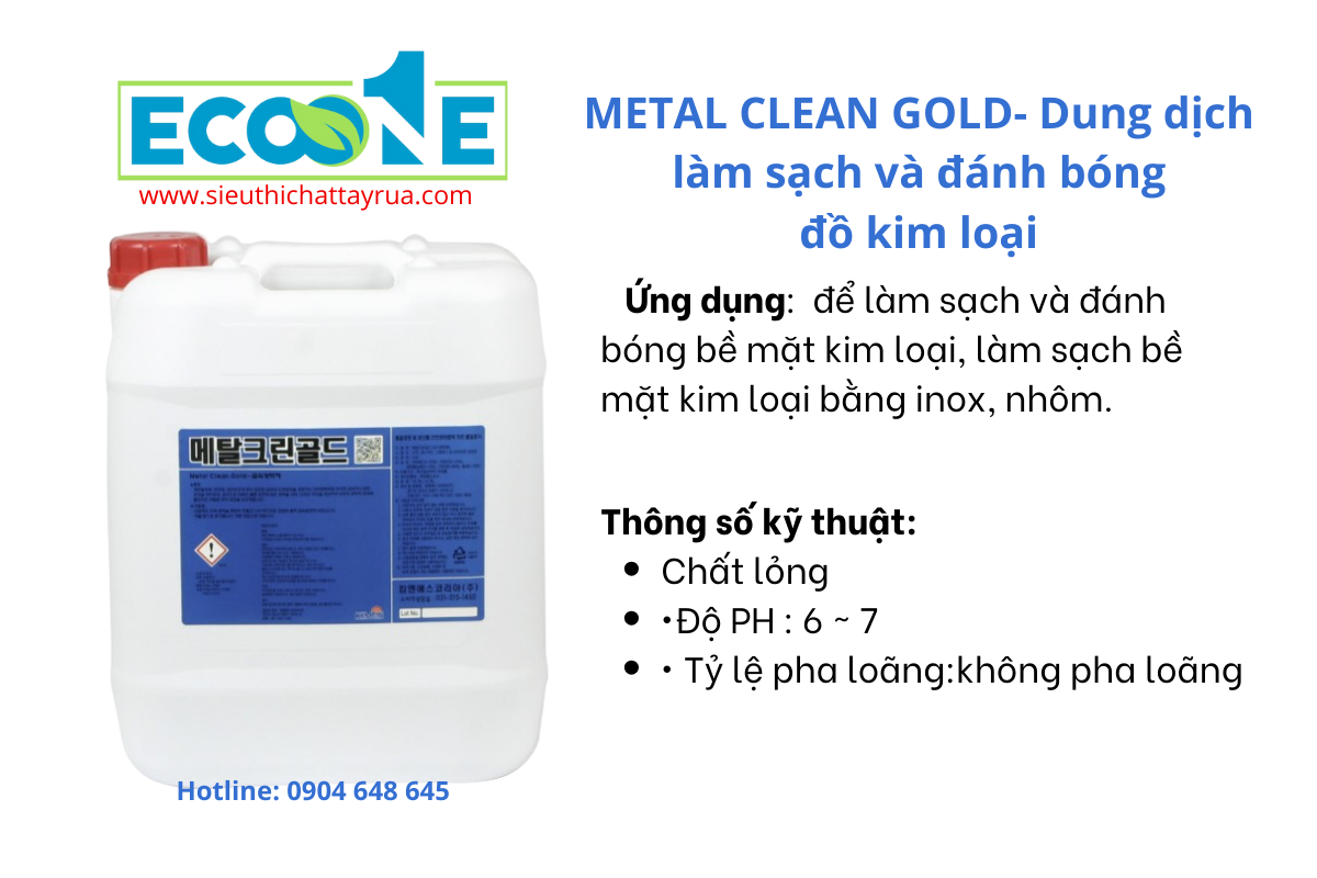 METAL CLEAN GOLD- Dung dịch làm sạch và đánh bóng đồ kim loại. Làm sạch và đánh bóng đồ kim loại Meta Clean Gold giúp đánh bóng làm sáng bề mặt kim loại, dung dịch đánh bóng kim loại làm sạch vết bẩn bề mặt kim loại, nhập khẩu Hàn Quốc