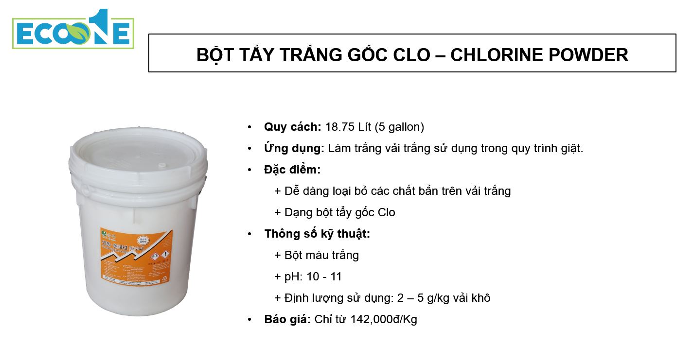 Chlorine powder - Bột tẩy trắng gốc Clo