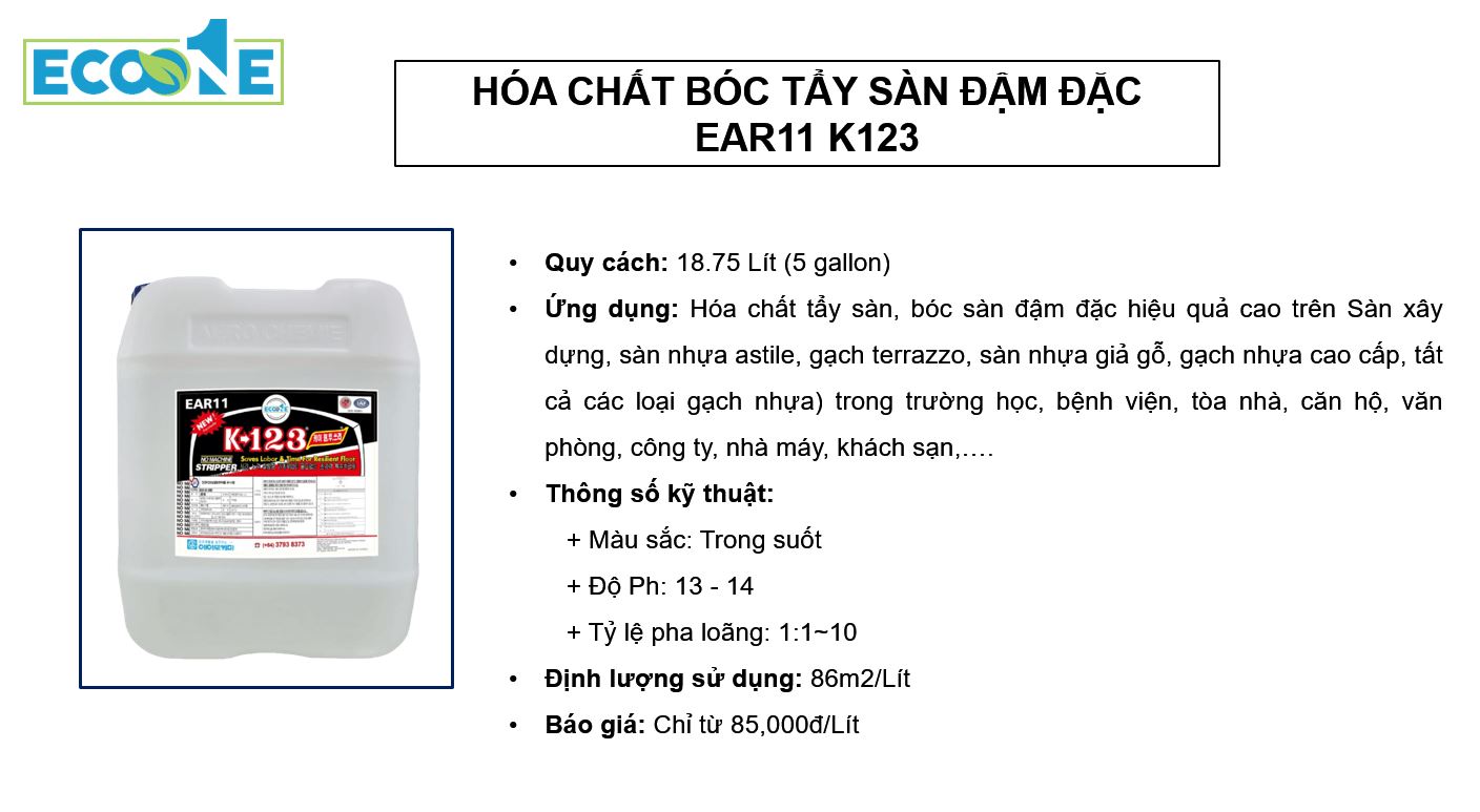 EAR11 K123 - Hóa chất bóc tẩy sàn đậm đăc