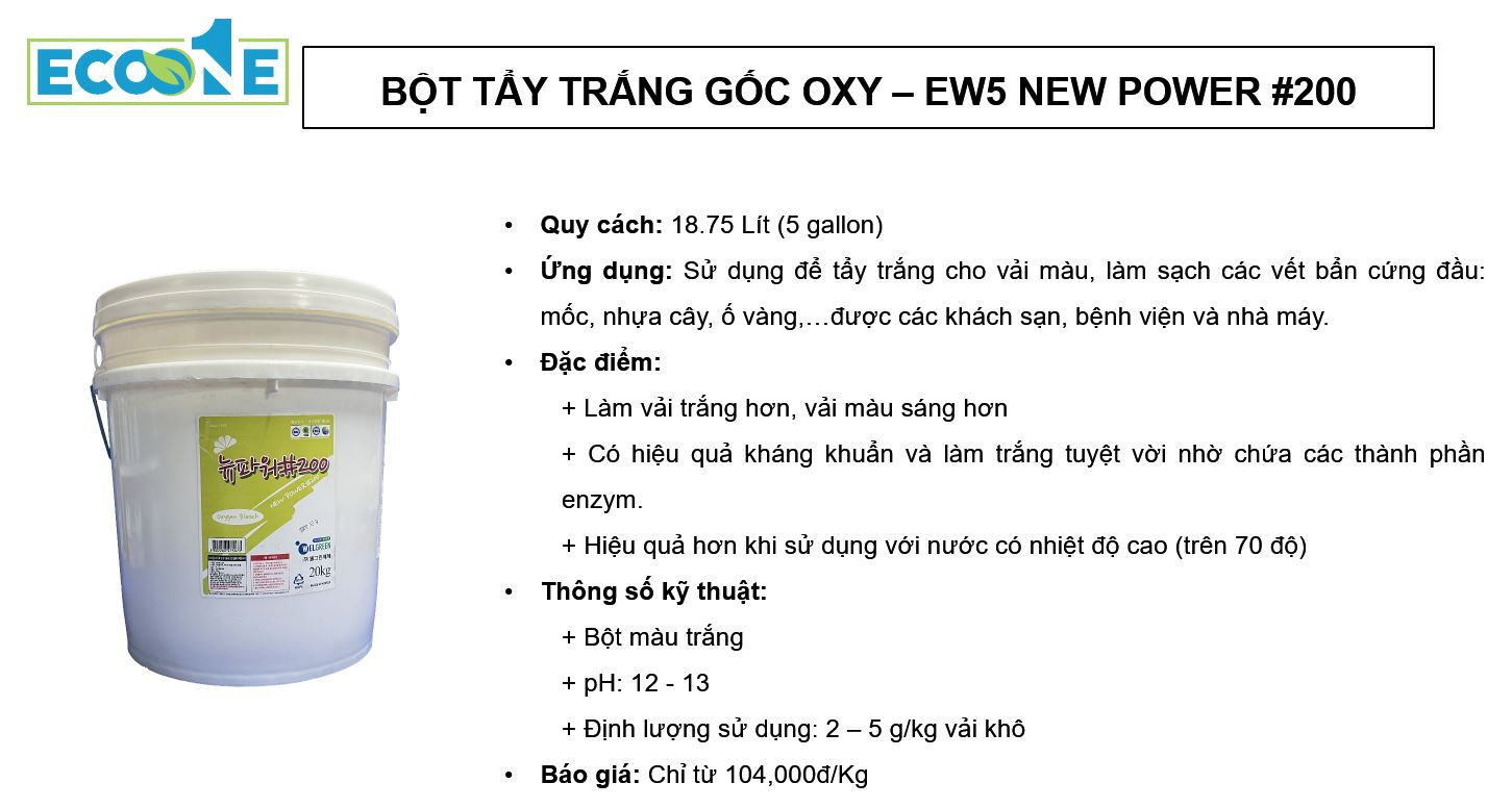 EW5 New Power #200 - Bột tẩy trắng gốc Oxy