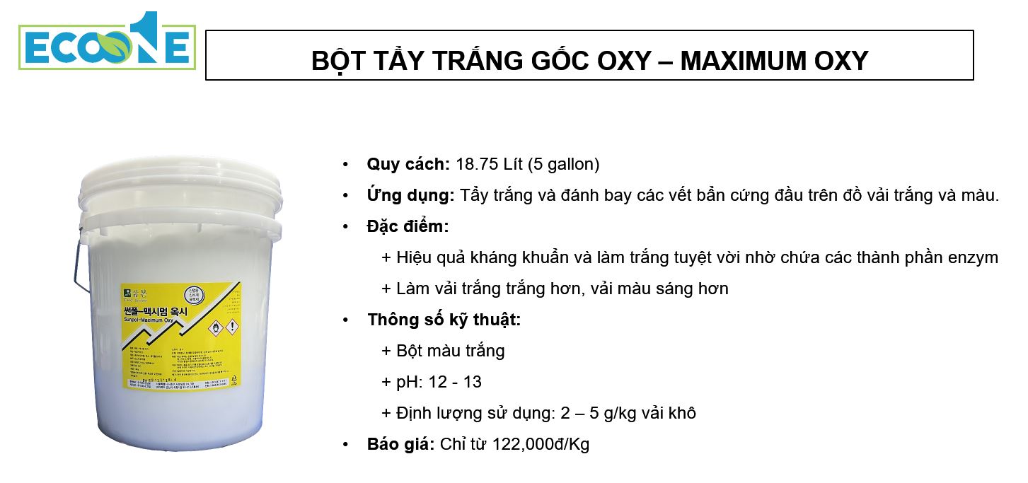 Maximum Oxy - Bột tẩy trắng gốc Oxy