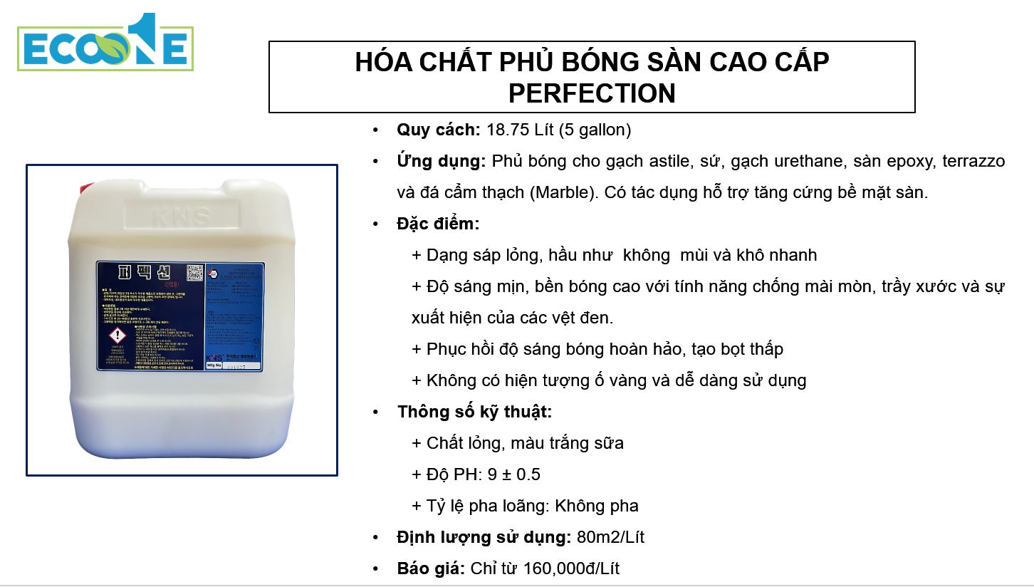 PERFECTION - Hóa chất phủ bóng sàn cao cấp