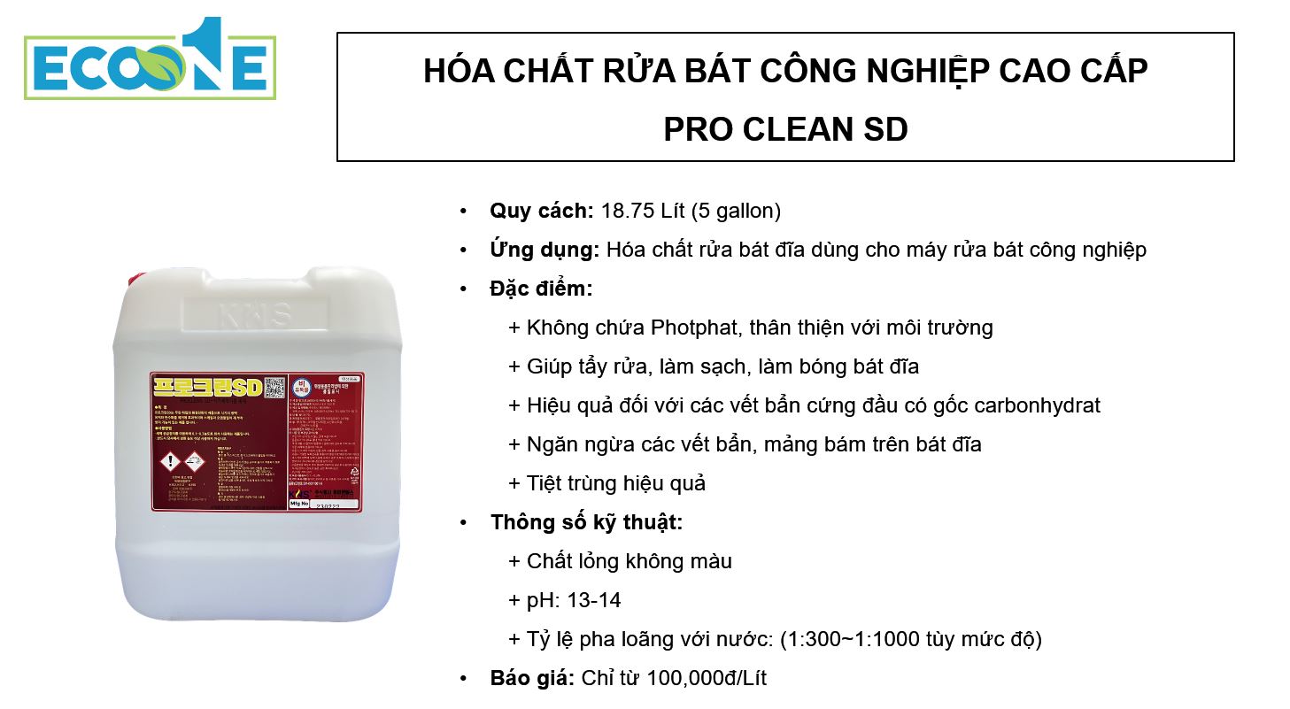 PRO CLEAN SD - Hóa chất rửa bát công nghiệp cao cấp