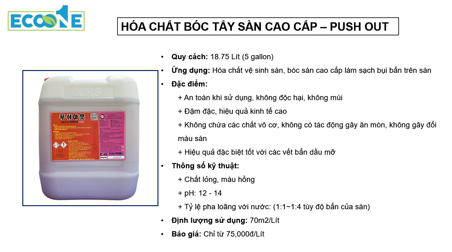 Push out - Hóa chất bóc tẩy sàn cao cấp