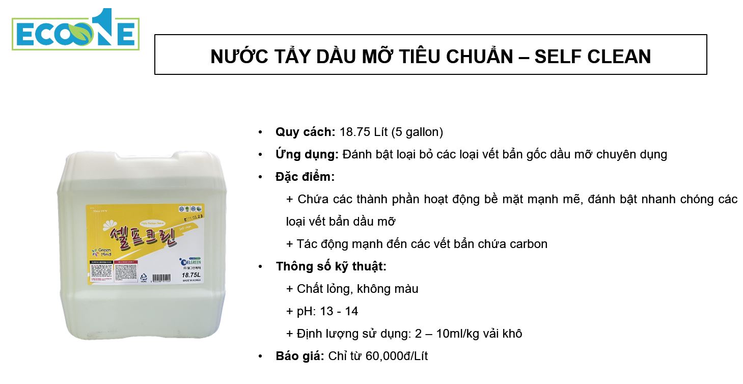 Self Clean - Nước tẩy dầu mỡ tiêu chuẩn