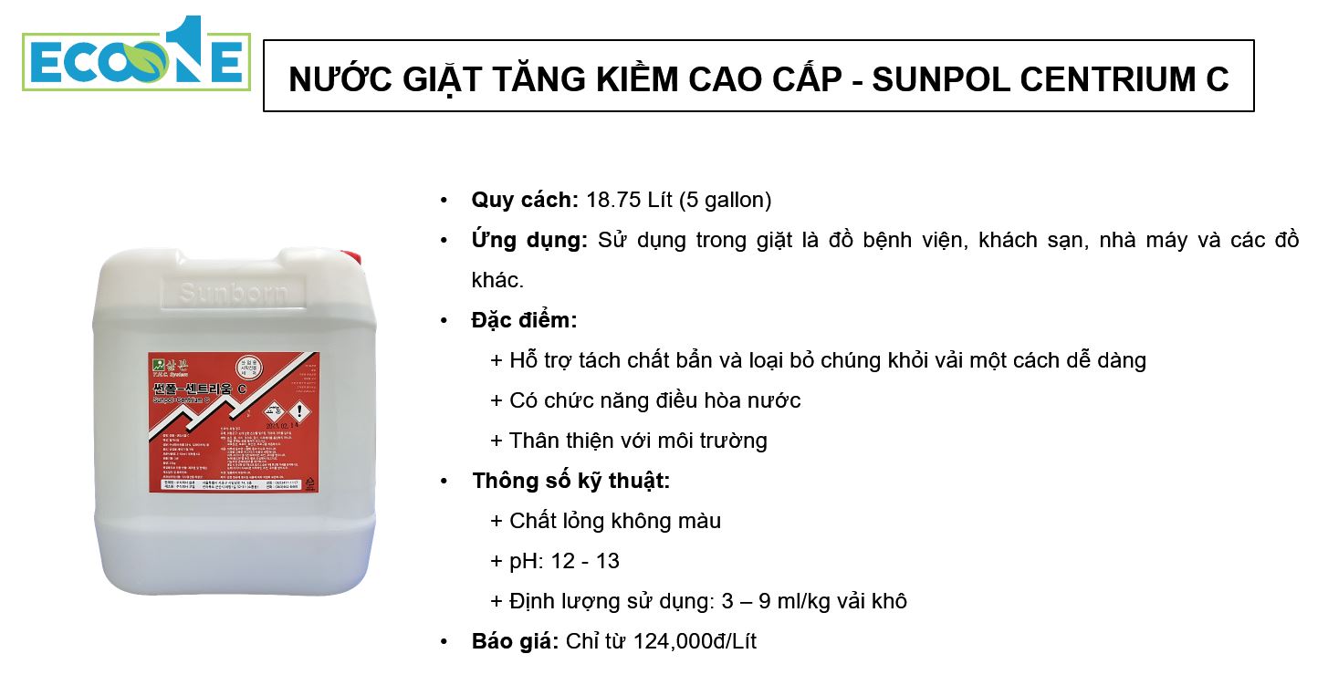 Sunpol Centrium C- Nước giặt tăng kiềm cao cấp