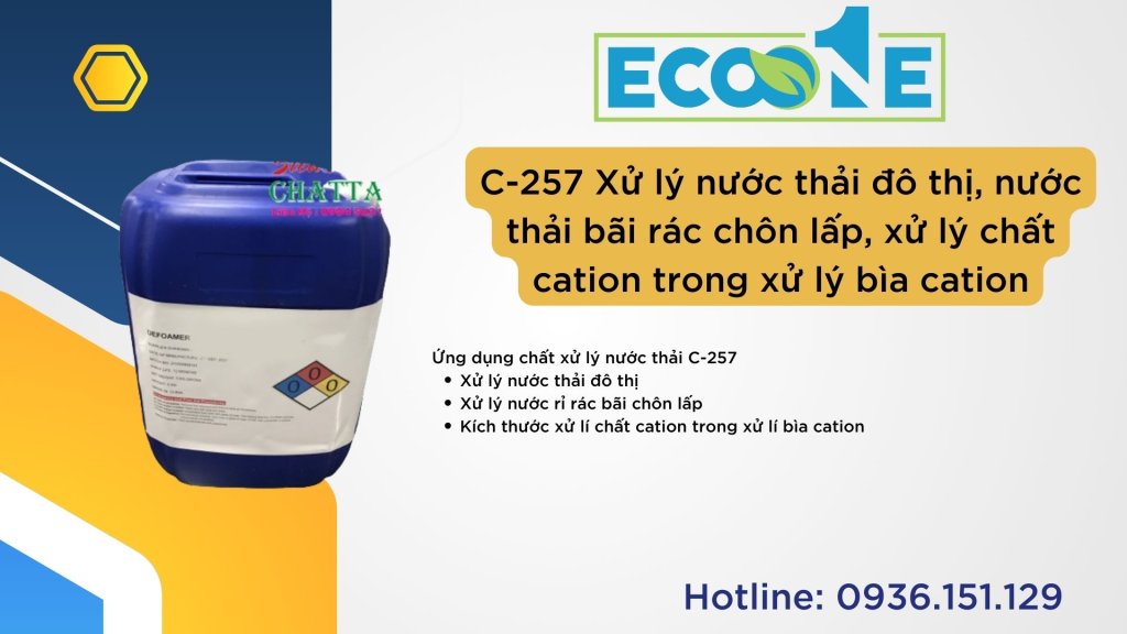 C-257 Xử lý nước thải đô thị, nước thải bãi rác chôn lấp, xử lý chất cation trong xử lý bìa cation