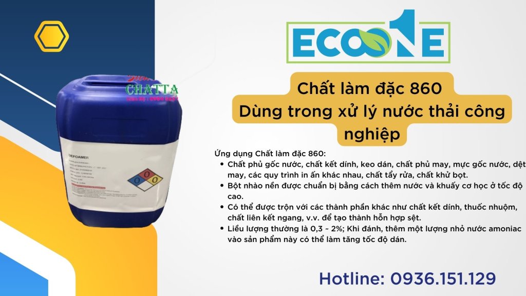Chất làm đặc 860 Dùng trong xử lý nước thải công nghiệp