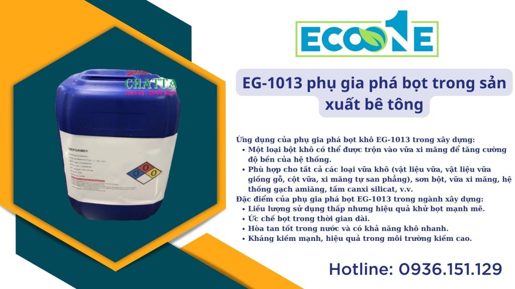 EG-1013 phụ gia phá bọt trong sản xuất bê tông