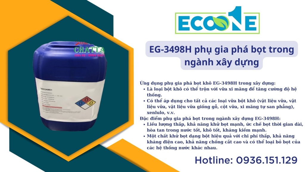 EG-3498H phụ gia phá bọt trong ngành xây dựng