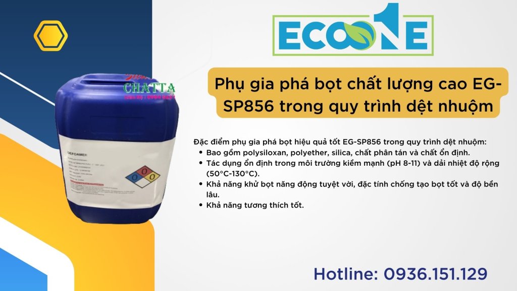 Phụ gia phá bọt chất lượng cao EG-SP856 trong quy trình dệt nhuộm