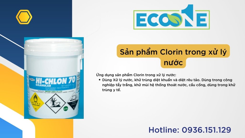 Sản phẩm Clorin trong xử lý nước