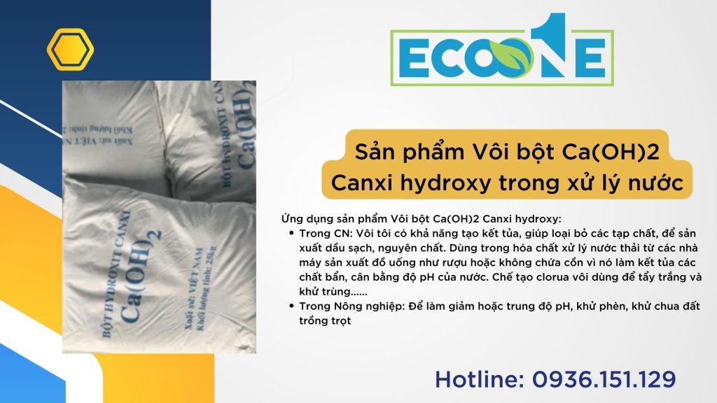 Sản phẩm Vôi bột Ca(OH)2 Canxi hydroxy trong xử lý nước