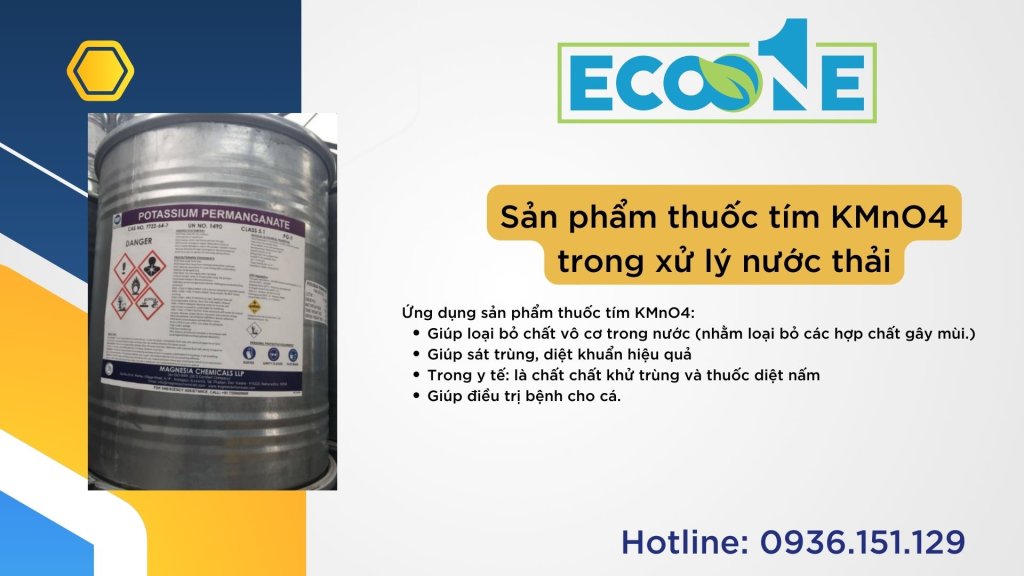 Sản phẩm thuốc tím KMnO4 trong xử lý nước thải
