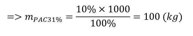 Tính khối lượng chất tan PAC