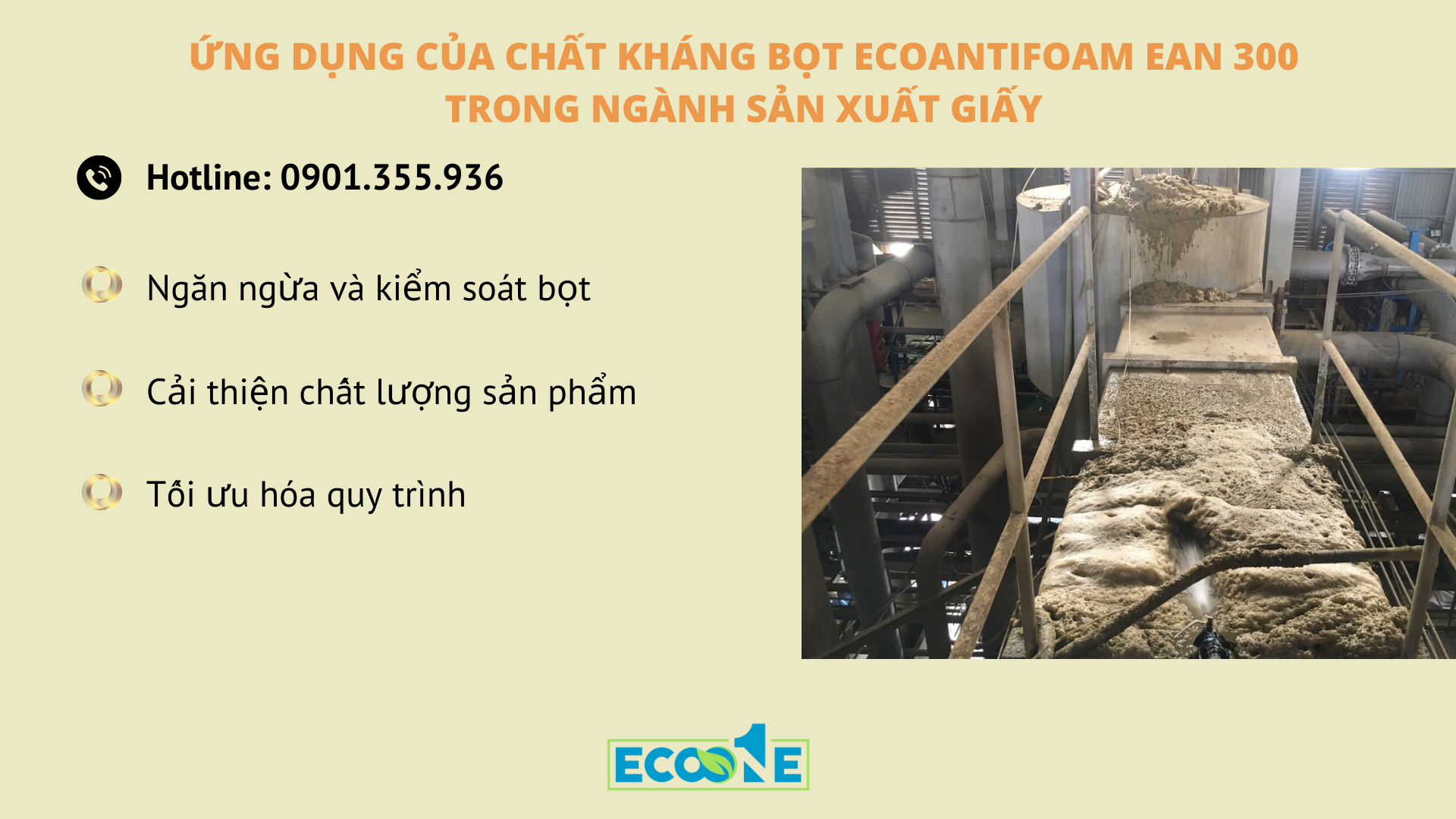 Ứng dụng của chất kháng bọt ECOANTIFOAM EAN 300 trong ngành sản xuất giấy