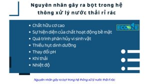 Nguyên Nhân Gây Ra Bọt Trong Hệ Thống Xử Lý Nước Thải Rỉ Rác