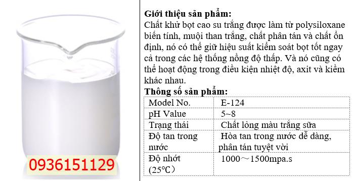 Eco E-124 Chất Khử Bọt Cho Mủ Cao Su Trắng