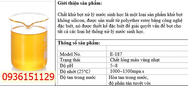 Eco E 187 Phá Bọt Cho Hệ Thống Xử Lý Nước Sinh Học