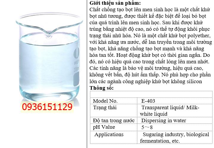 Eco E 403 Phá Bọt Trong Lên Men Sinh Học