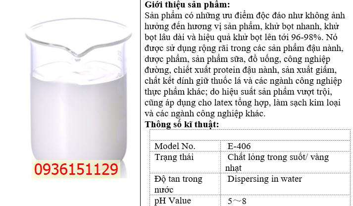 Eco E-406 Phá Bọt Cho Thực Phẩm