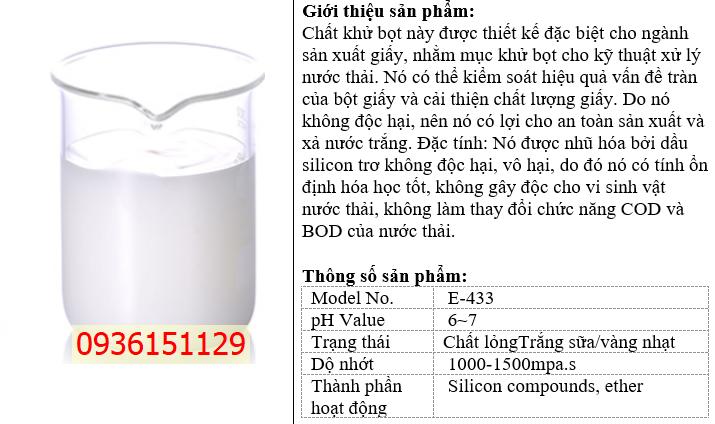 Eco E-433 Chất Khử Bọt để Xử Lý Nước Thải Trong Làm Giấy