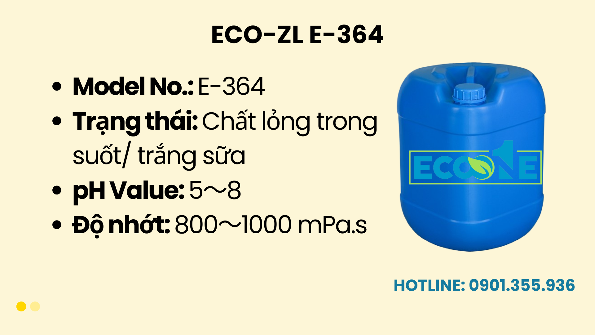 Eco Zl E 364 Phá Bọt Trong Xi Măng, Vữa