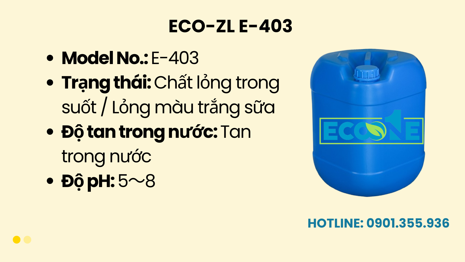 Eco Zl E 403 Phá Bọt Trong Lên Men Sinh Học