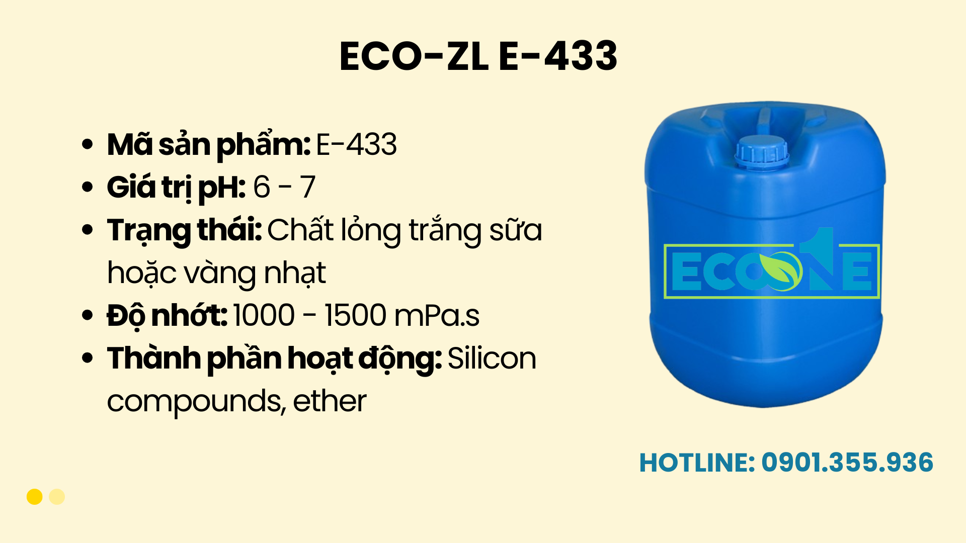 Eco Zl E 433 Chất Khử Bọt Xử Lý Nước Thải Trong Làm Giấy