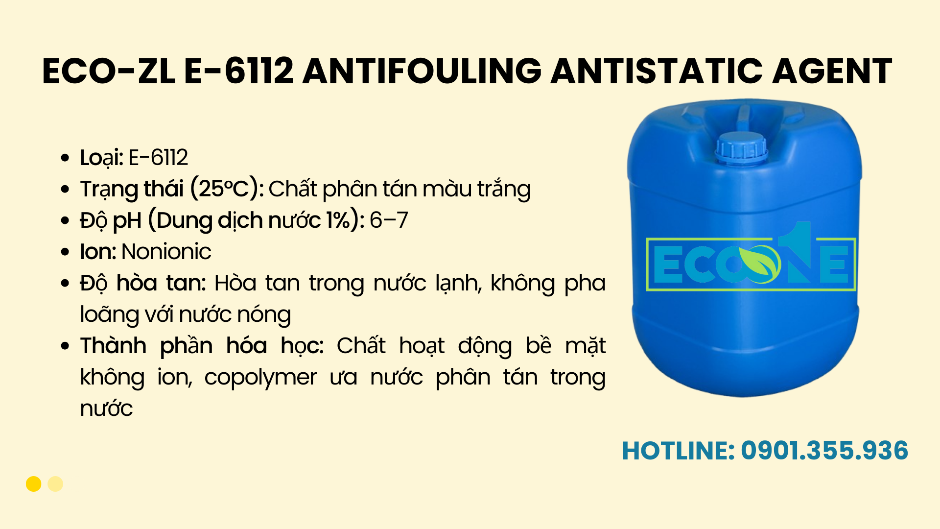 Eco Zl E 6112 Antifouling Antistatic Agent Chất Chống Tĩnh Điện
