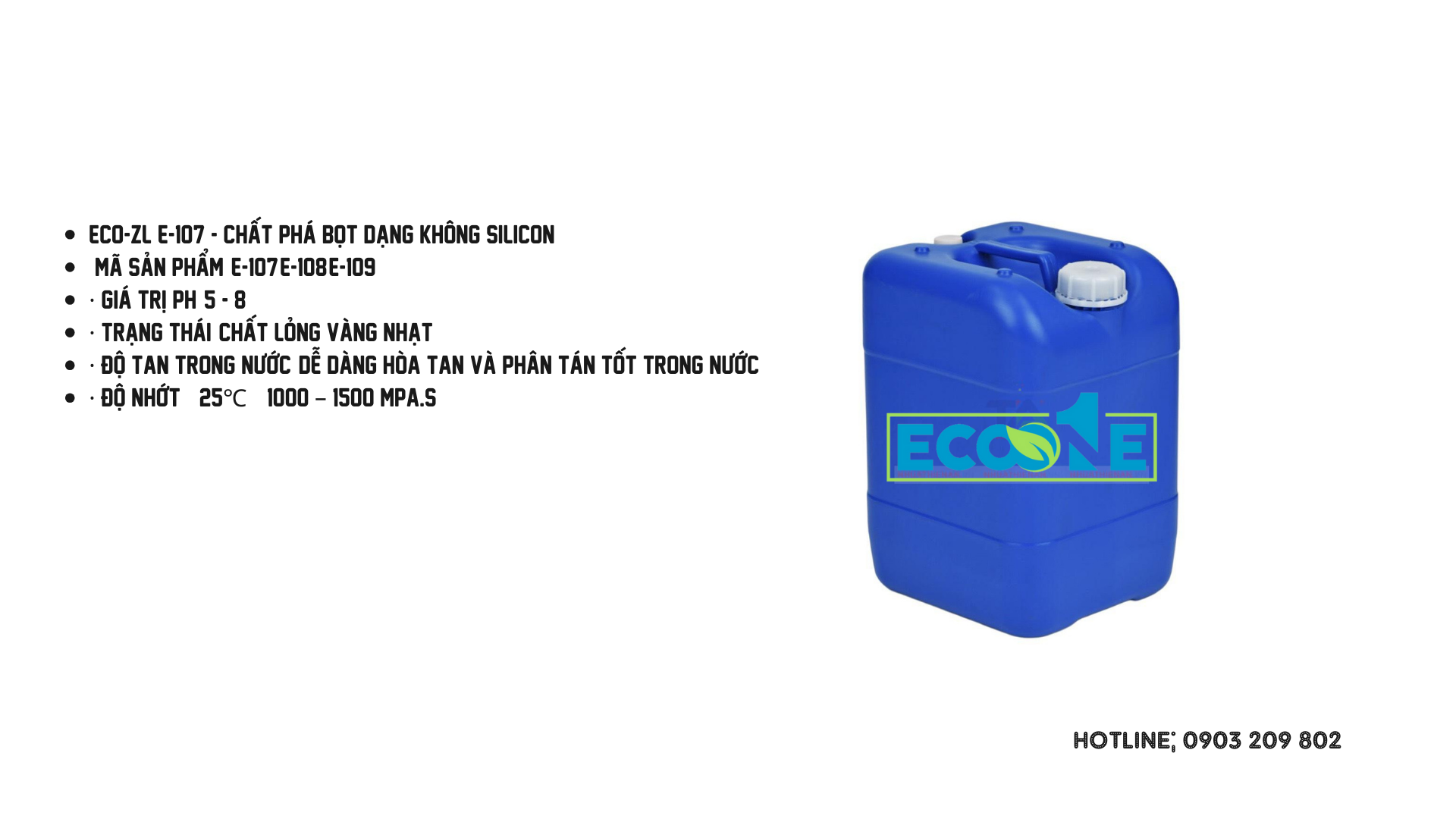 ECO-ZL E-107 - Chất Phá Bọt Dạng Không Silicon