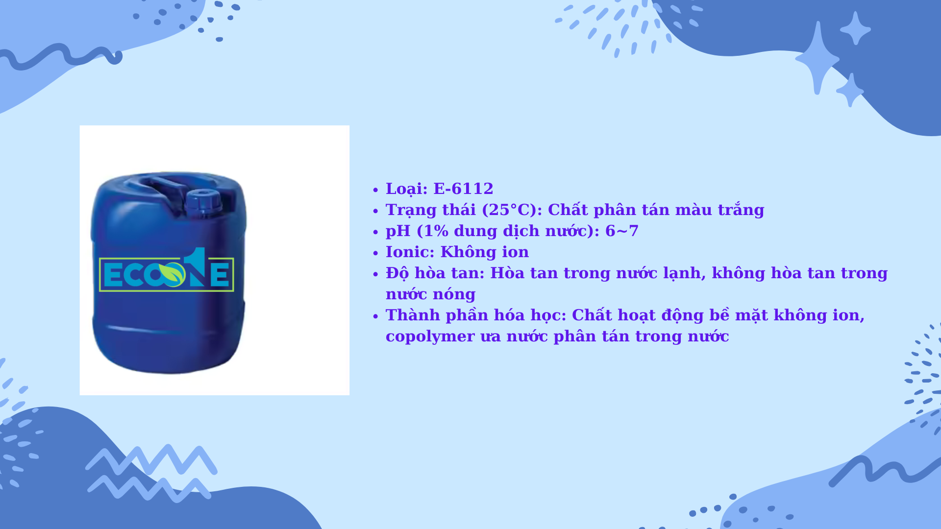 ECO-ZL E-6112 – Chất chống tĩnh điện trong dệt nhuộm