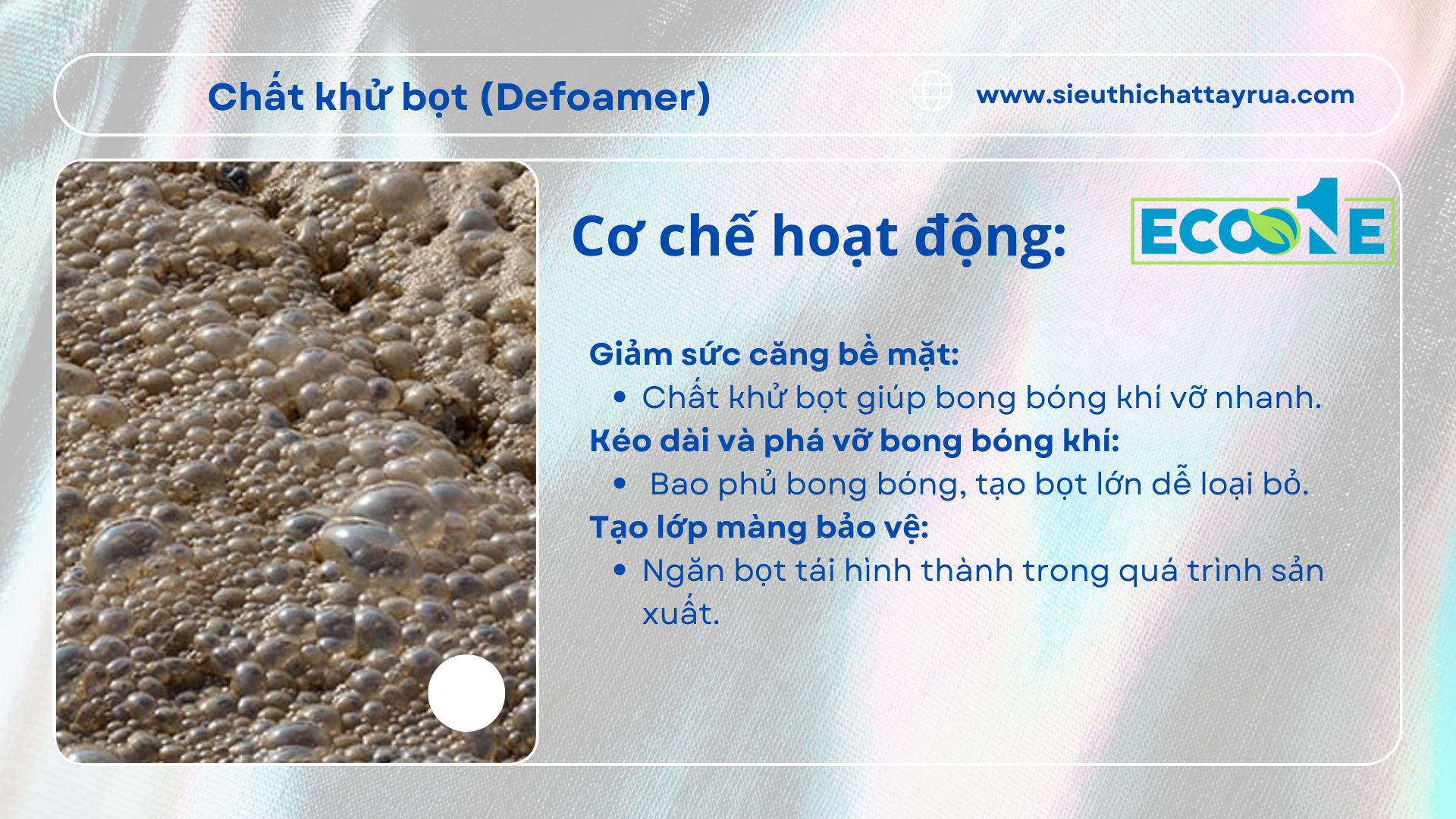 Cơ Chế Hoạt động Của Chất Khử Bọt (defoamer)