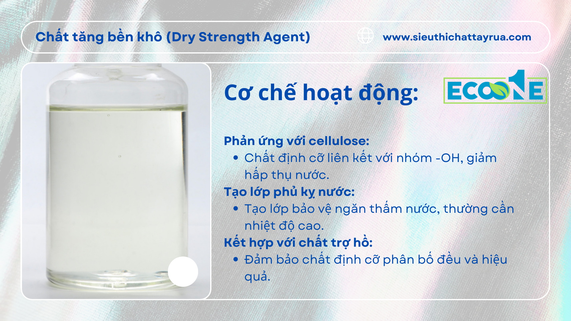Cơ Chế Hoạt động Của Chất Tăng Bền Khô (dry Strength Agent)
