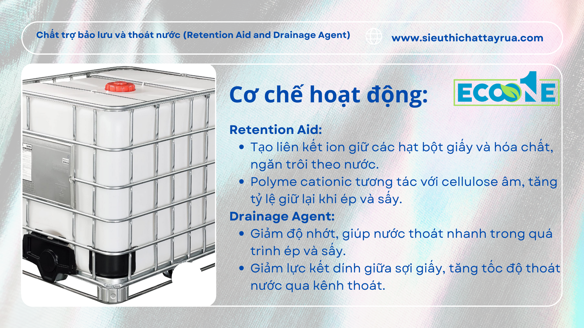 Cơ Chế Hoạt động Của Chất Trợ Bảo Lưu Và Thoát Nước (retention Aid And Drainage Agent)