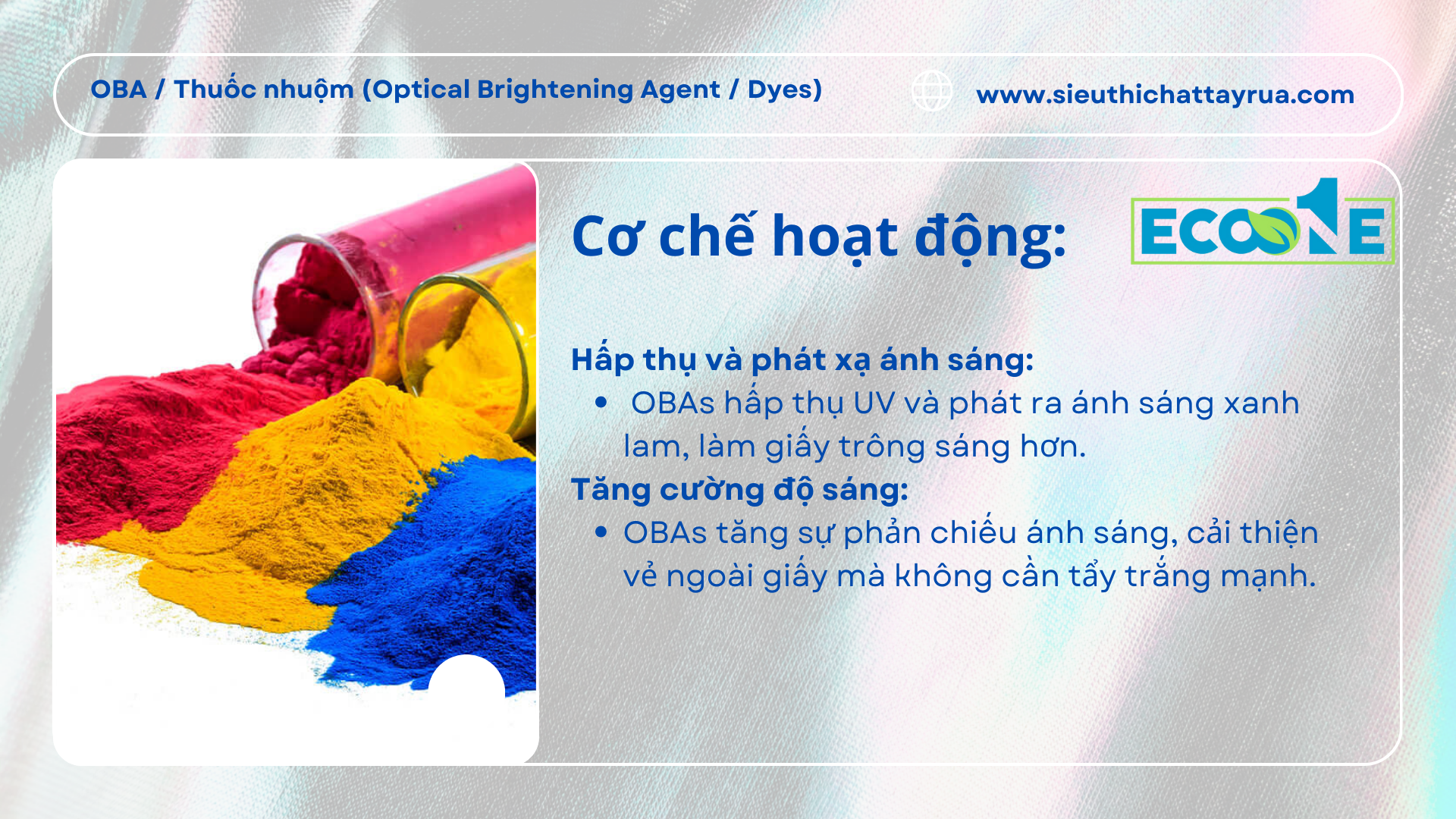 Cơ Chế Hoạt động Của Oba Thuốc Nhuộm (optical Brightening Agent Dyes)