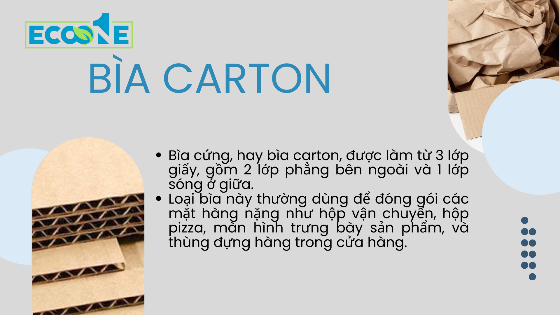 Đặc điểm Bìa Carton