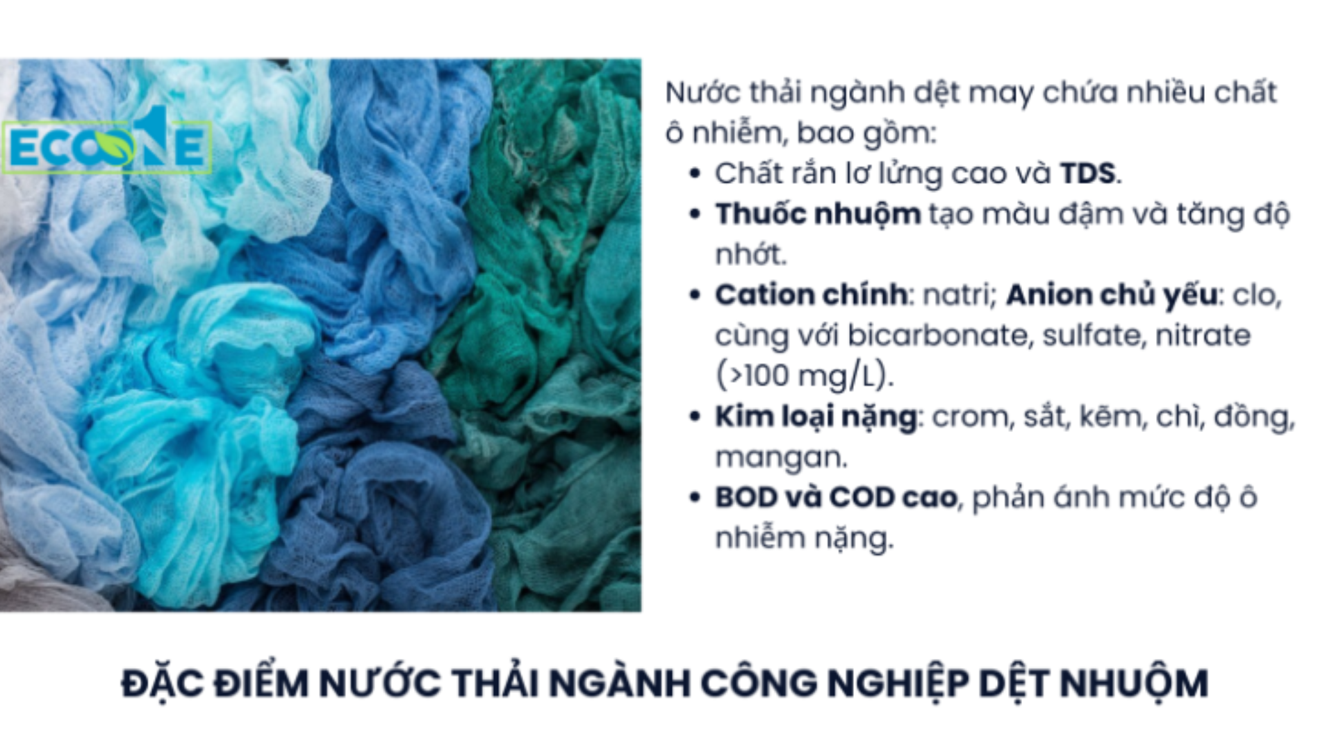 Đặc điểm Nước Thải Ngành Công Nghiệp Dệt Nhuộm