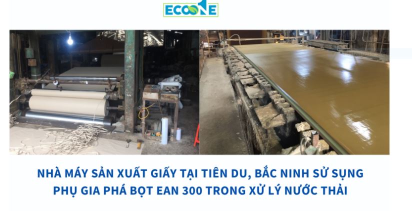 Nhà máy sản xuất giấy tại Tiên du, bắc Ninh sử sụng phụ gia phá bọt trong xử lý nước thải EAN 300 và sản xuất giấy