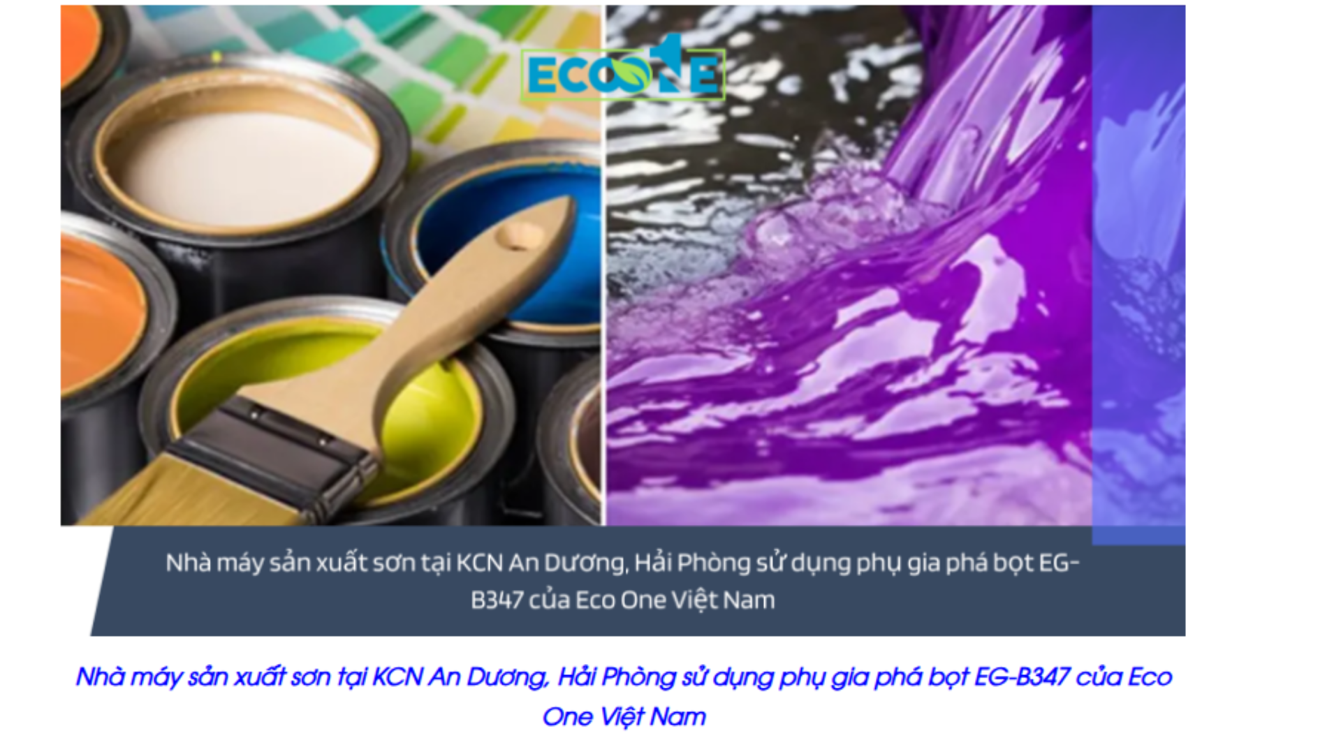 Nhà Máy Sản Xuất Sơn Tại Kcn An Dương, Hải Phòng Sử Dụng Phụ Gia Phá Bọt Eg B347 Của Eco One Việt Nam
