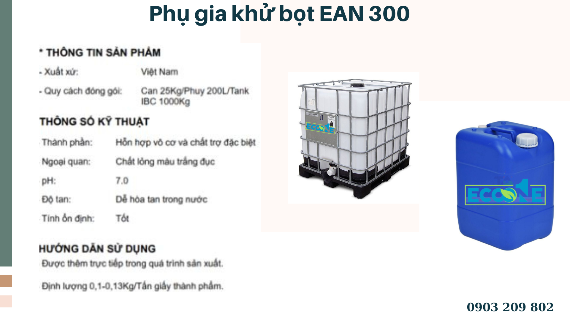 phụ gia phá bọt trong xử lý nước thải ENA 300
