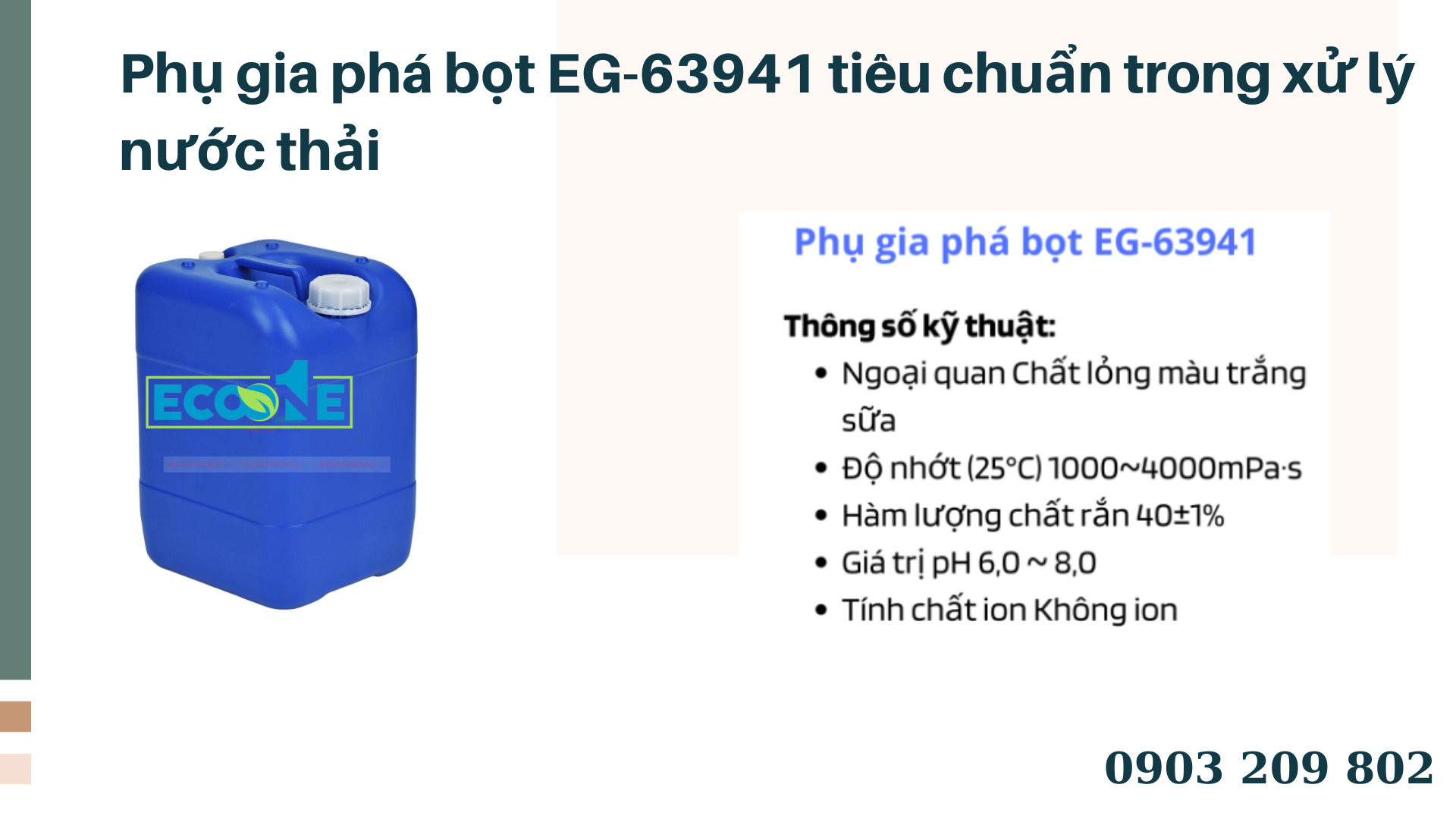 Phụ Gia Phá Bọt Eg 63941 Tiêu Chuẩn Trong Xử Lý Nước Thải