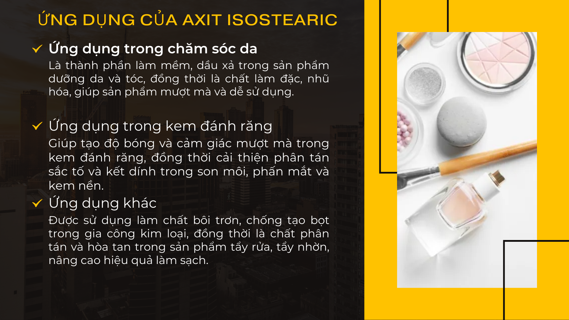 Ứng Dụng Của Axit Isostearic