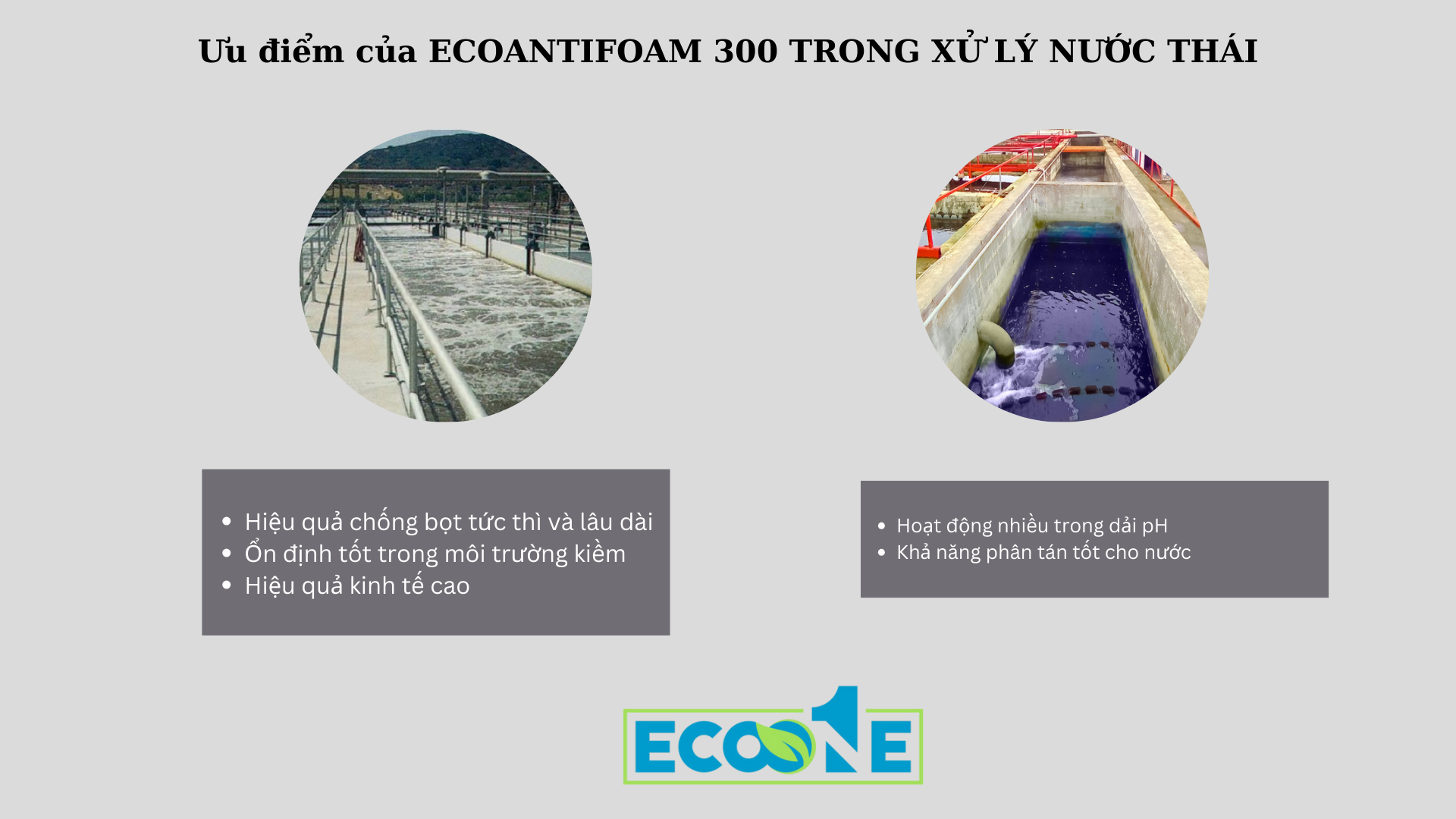 Ưu điểm của ECOANTIFOAM 300 TRONG XỬ LÝ NƯỚC THÁI