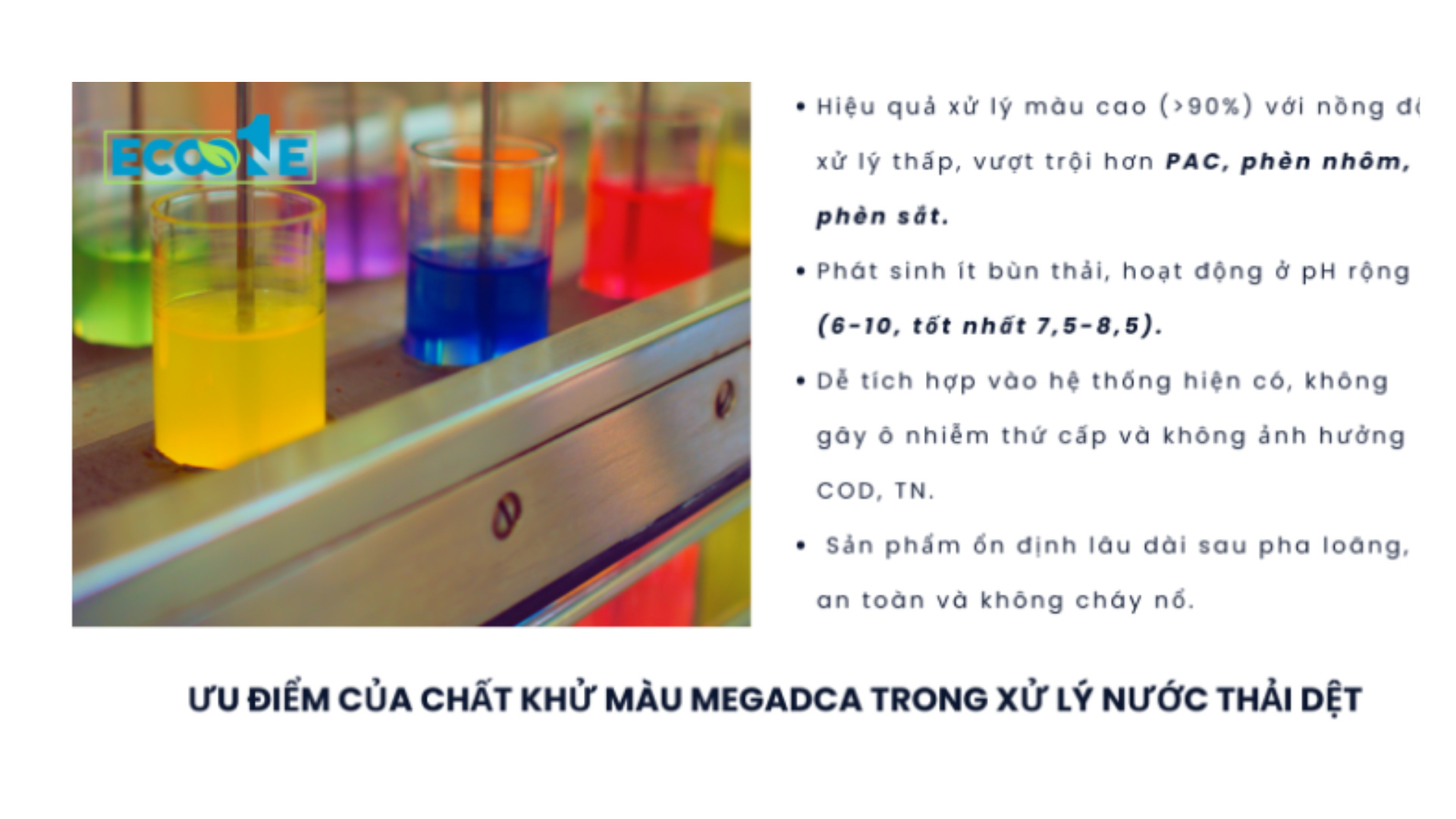 Ưu điểm Của Chất Khử Màu Megadca Trong Xử Lý Nước Thải Dệt
