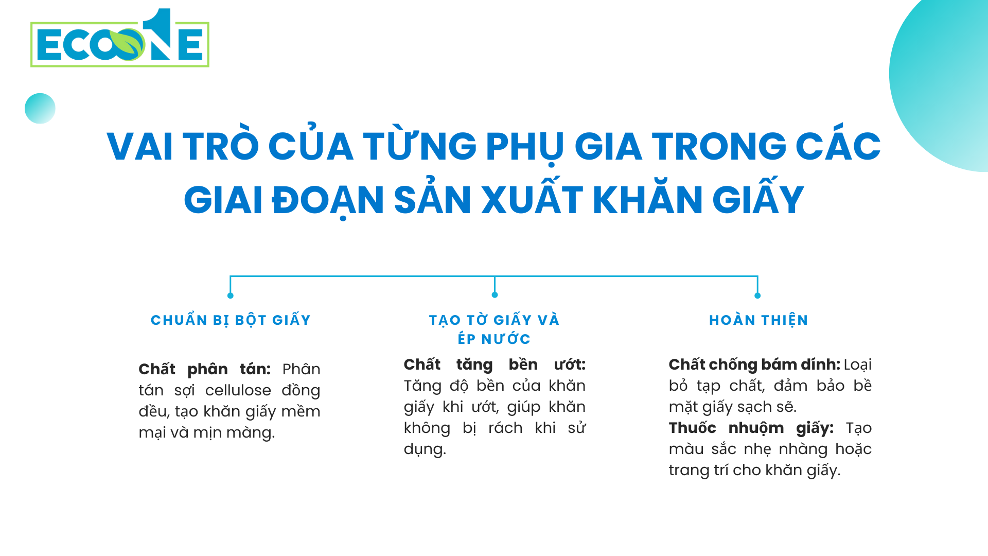 Vai Trò Của Từng Phụ Gia Trong Các Giai đoạn Sản Xuất Khăn Giấy