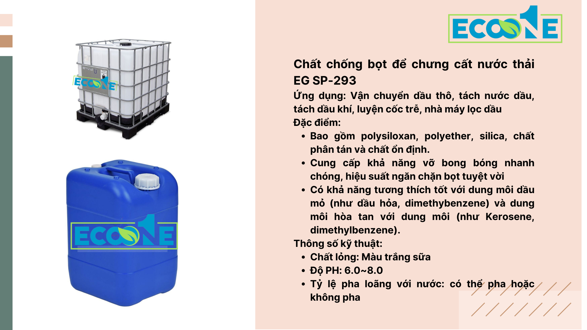 Chất Chống Bọt để Chưng Cất Nước Thải Eg Sp 293
