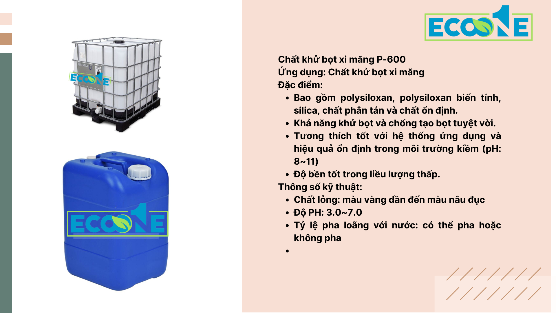 Chất Khử Bọt Xi Măng P 600