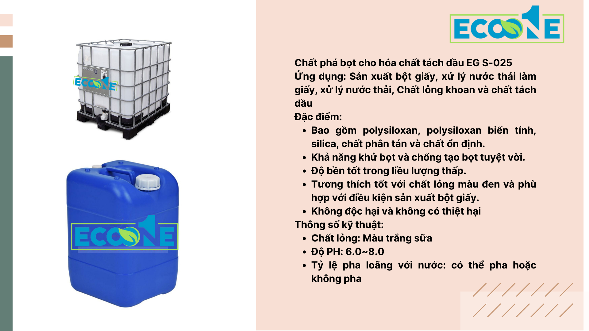 Chất Phá Bọt Cho Hóa Chất Tách Dầu Eg S 025